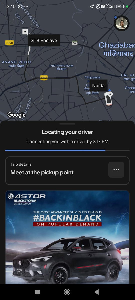 JanakYadav's tweet photo. @Uber_India What kind of tactics is this? Your drivers are in standby but not accepting the ride, when asked personally they are asking for Rs. 1000 a trip instead of the app estimated price Rs. 372, also saying they do not accept rides except Airport or Gurugram. https://t.co/l7iFEb7IVM