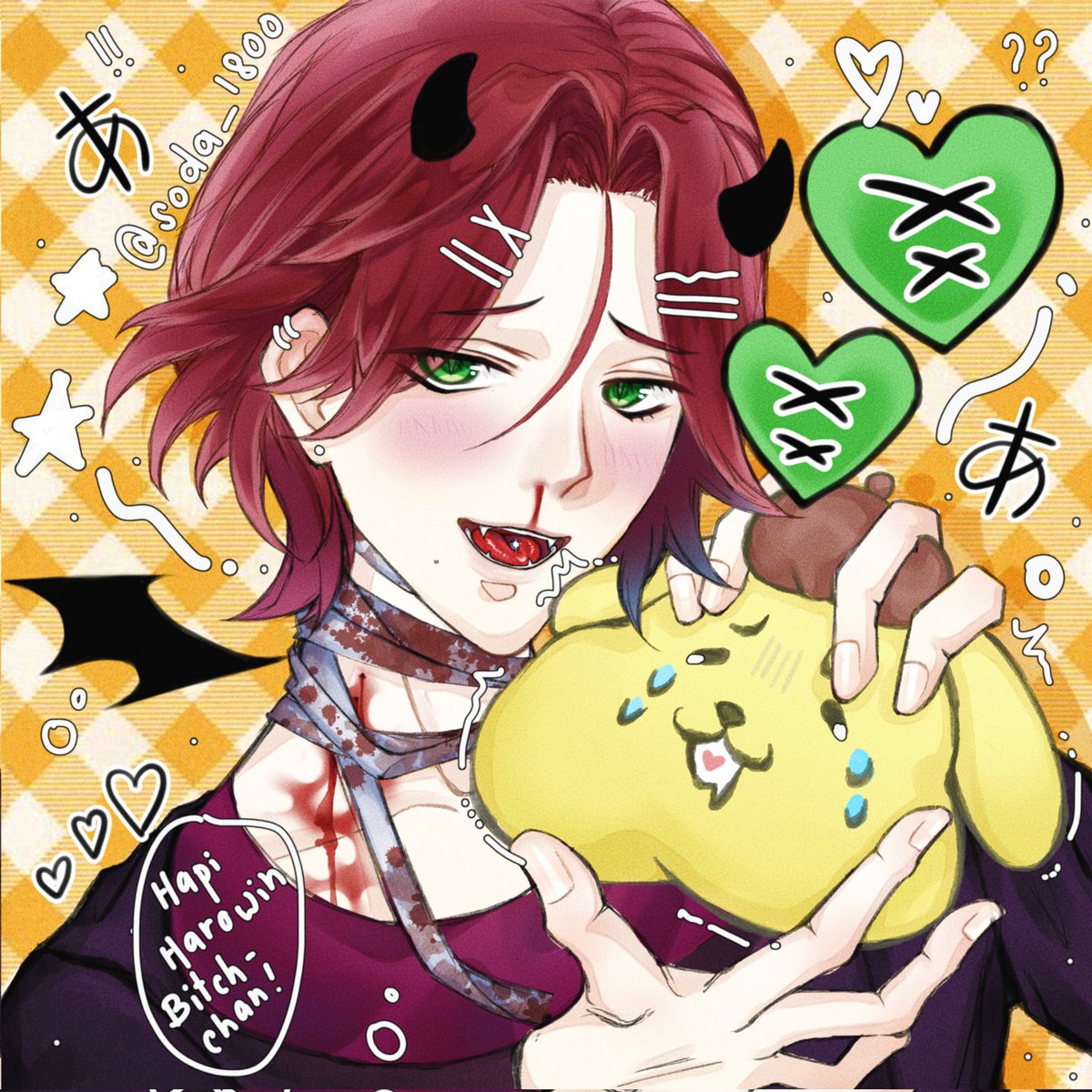 sodamongzz's tweet photo. Happy Halloween, b-chan~ ☆
#diaboliklovers #sanrio #illustration https://t.co/4EonEuOMHh