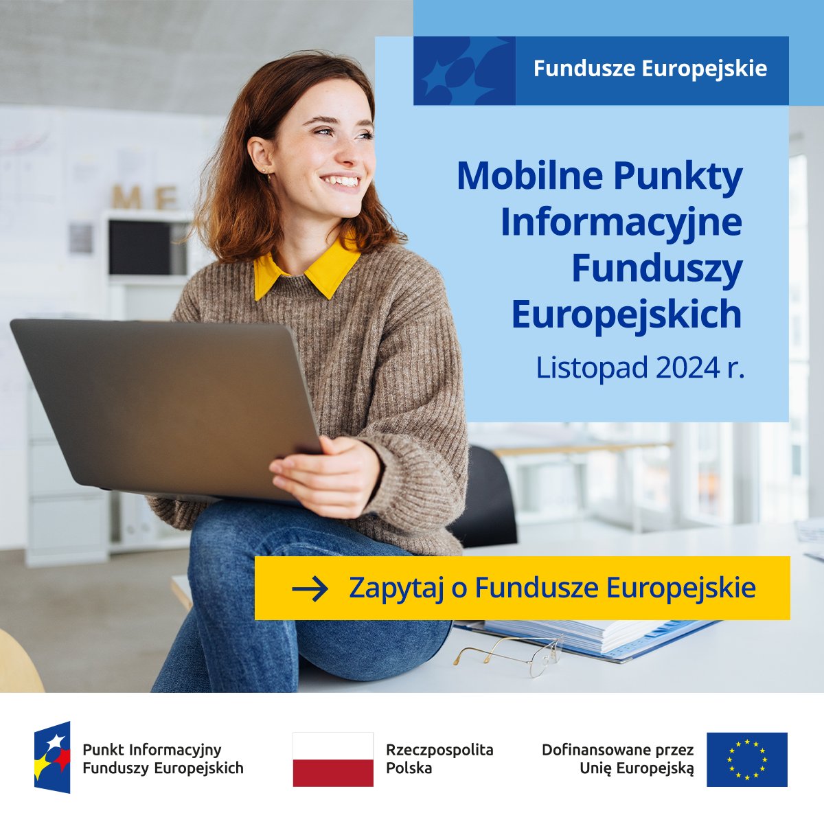 funduszeuewlkp's tweet photo. Chcesz zdobyć wsparcie z Funduszy Europejskich? Sprawdź listę Mobilnych Punktów Informacyjnych w listopadzie! 🚗 Skorzystaj z bezpłatnych konsultacji i poznaj ofertę dla biznesu oraz lokalnych projektów! 📅 Szczegóły: https://t.co/CGupPfOfJd 🔗
#FunduszeUE #Wielkopolska #PIFE https://t.co/sKX1gAW0FF