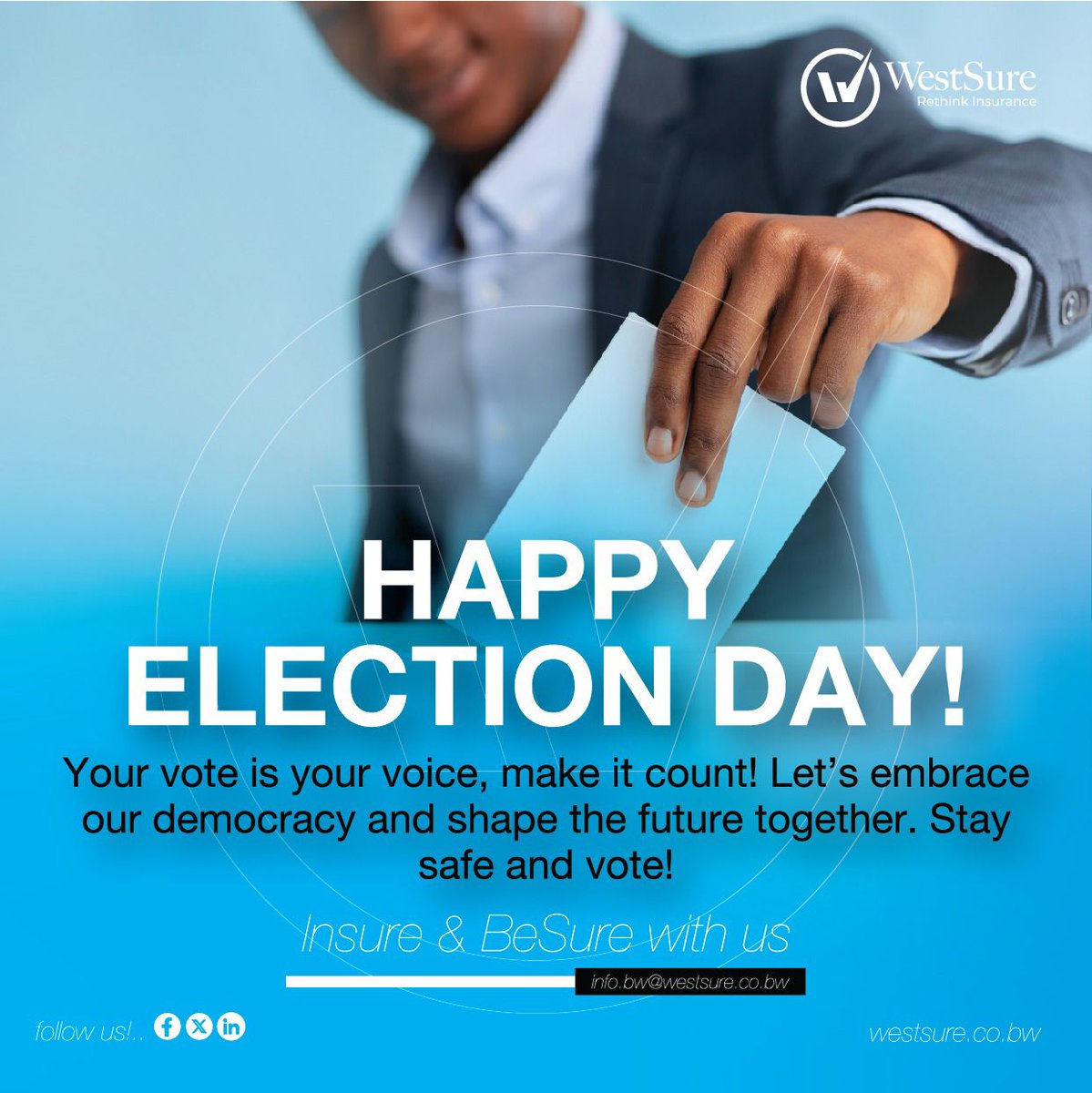 WestsureBW's tweet photo. Today is Election Day! Cast your vote and make a difference! https://t.co/rTBd9sz3Dj