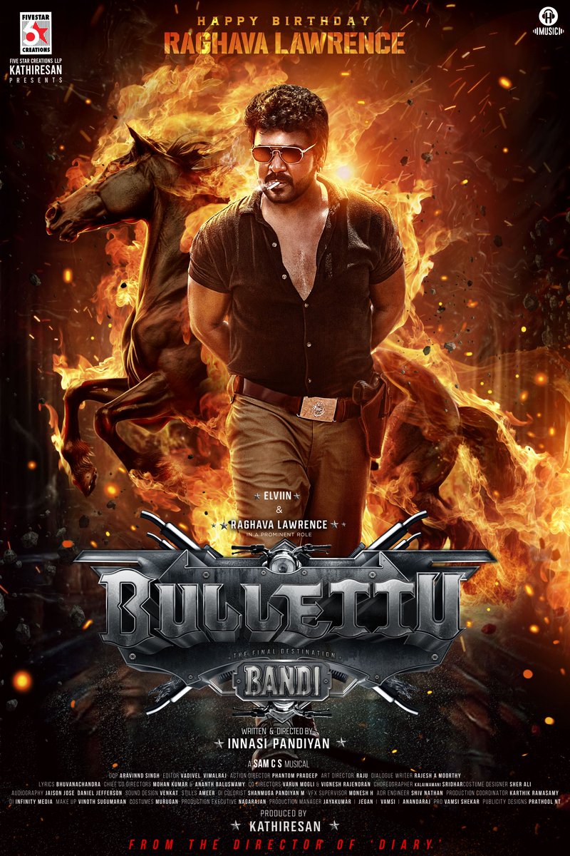 Five Star Creations LLP (@5starcreationss) on Twitter photo Team Bullettu bandi is beyond excited to wish the powerhouse, Master Raghava Lawrence, a blazing happy birthday! 🔥
And here’s the gift you’ve been waiting for, the electrifying ⚡️Telugu first look of <a href="/offl_Lawrence/">Raghava Lawrence</a> master in #BullettuBandi
But wait - that’s not all!
A Team Bullettu bandi is beyond excited to wish the powerhouse, Master Raghava Lawrence, a blazing happy birthday! 🔥
And here’s the gift you’ve been waiting for, the electrifying ⚡️Telugu first look of <a href="/offl_Lawrence/">Raghava Lawrence</a> master in #BullettuBandi
But wait - that’s not all!
A