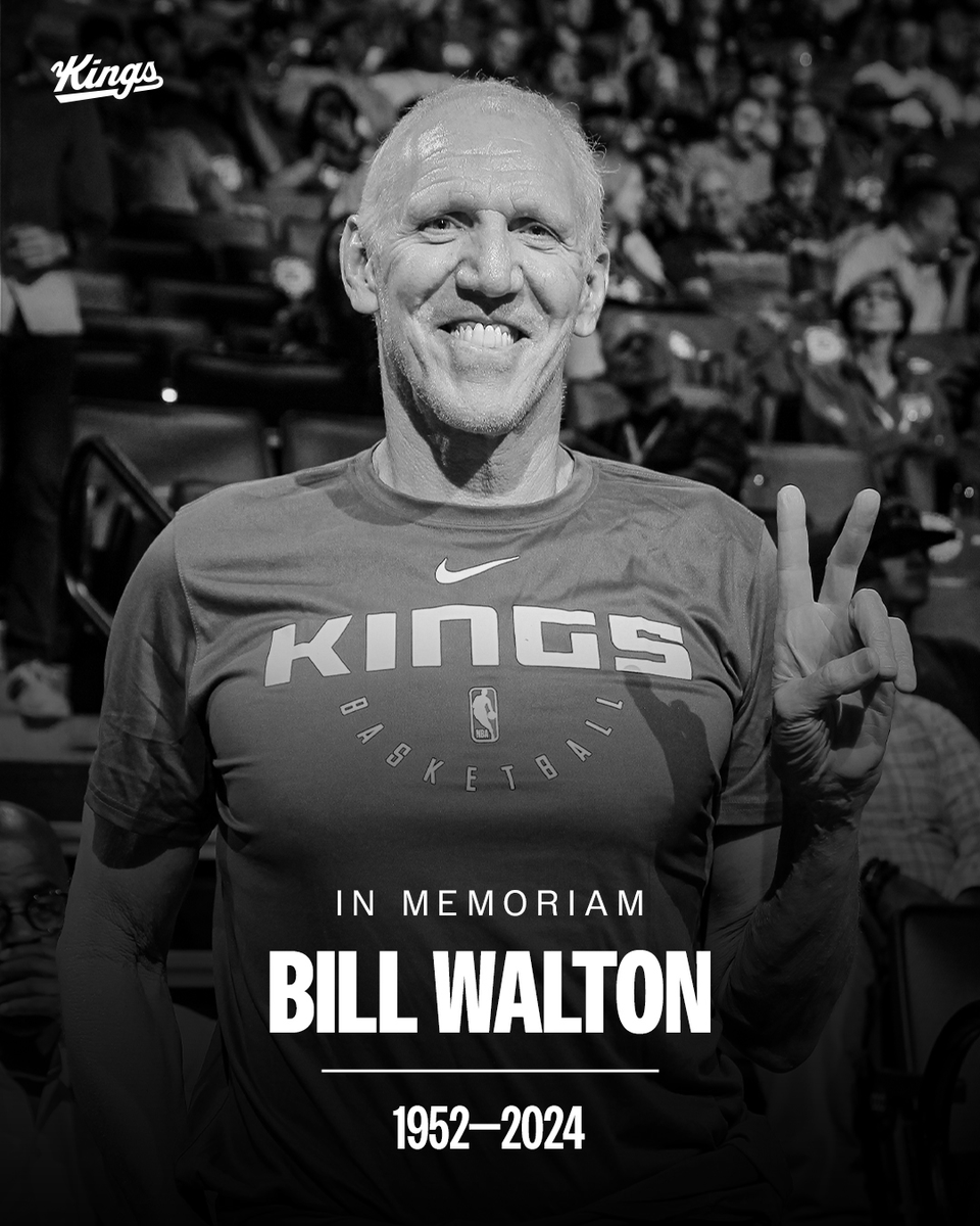 We dedicate our first beam of the season to the late NBA legend and Kings family member Bill Walton 💜 🔦