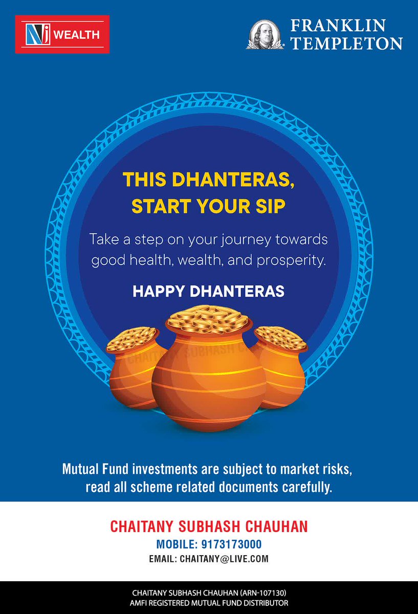 chaitany99's tweet photo. This Dhanteras, pave the way for good health, wealth, and lasting prosperity. Wishing you a secure and abundant future. Happy Dhanteras! Interested? https://t.co/cbTUiyFMYA