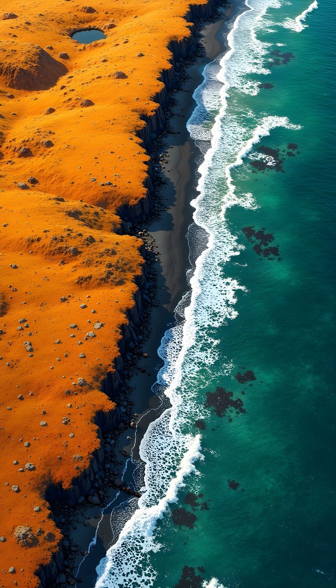inkynest's tweet photo. 🌊 Nature's perfect divide: emerald waves meet ebony shores while golden meadows whisper ancient Viking tales, Ótrúlegt! ✨
#Iceland #LandOfFire https://t.co/5K3Of2FKUK