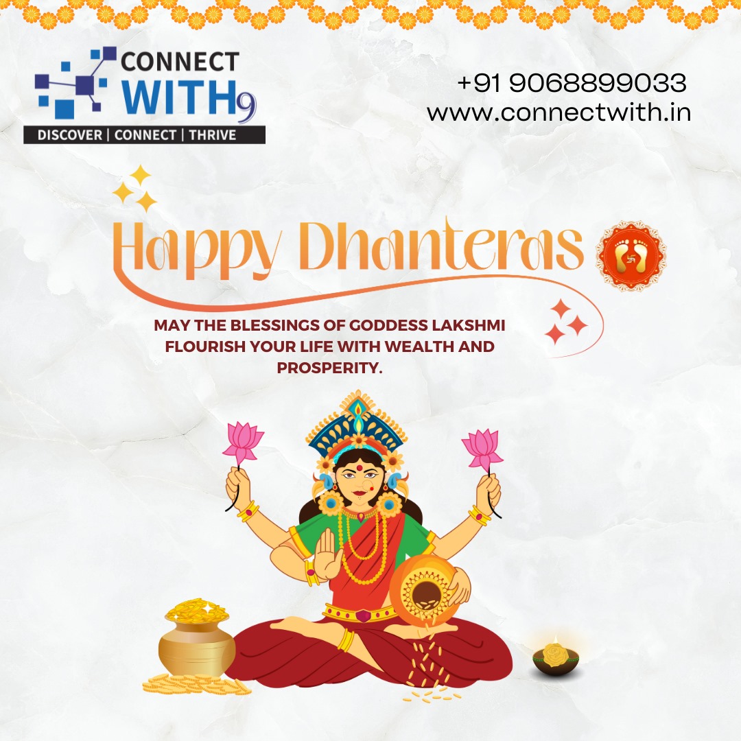 WithConnec57249's tweet photo. Wishing everyone a joyful Dhanteras from the entire Connect With9 team. May your days ahead be bright and filled with success. 🌸🪔

Visit us at https://t.co/OMDdmMIe9i or call us at +91 9068899033 to discover, connect, and thrive with us!

#HappyDhanteras #FestivalOfWealth https://t.co/PqUPcxtUj2