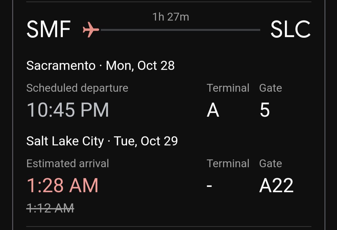 It's 2-for-1 night!
Utah is already en route to Salt Lake following the loss to the Mavs in Dallas.
The Kings just picked up their 1st win, over the Blazers in Sacramento, &amp; are scheduled to depart for SLC in about an hour.
Both expected to arrive around 1:20. Kings-Jazz Tuesday!