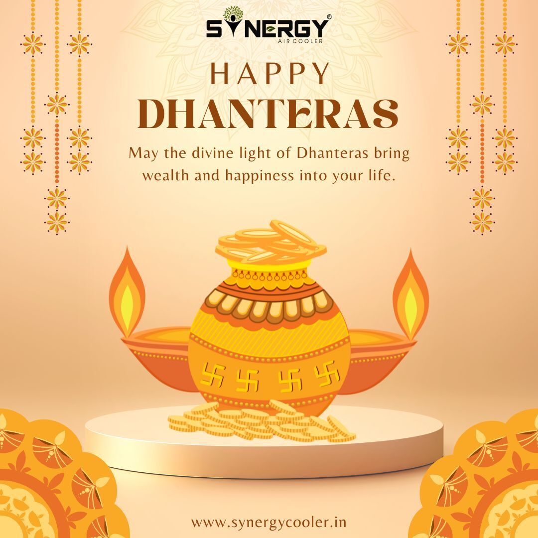 SynergyCooler's tweet photo. 🪔 Happy Dhanteras from Synergy Coolers! 🪔This auspicious Dhanteras, let’s welcome prosperity, good health, and comfort into our homes and businesses. 

#HappyDhanteras #Dhanteras2024 #FestivalOfProsperity #SynergyCooler #FestiveWishes #AbundanceAndJoy #IndianFestivals https://t.co/kdWjf4BV5P
