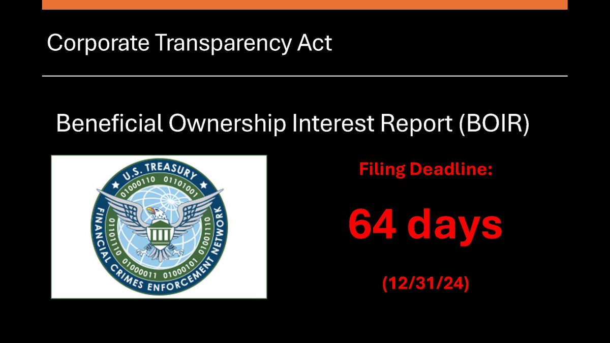 markvega's tweet photo. BOIR Strategic planning is key to compliance under the Corporate Transparency Act whenever you've got inactive or multiple out-of-compliance, tax filing deficient companies. Incite Law Group helps those whose corporate records are wanting. We guide you through the process, correcting, revitalizing and getting operators focused on what's needed to get and stay compliant. Start here: https://t.co/FA4PIq4X8E

#CorporateTransparency #FinCEN #BusinessCompliance #INCITELAWGROUP
