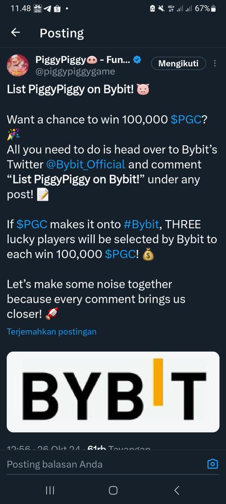 IrvanAd2's tweet photo. @piggypiggygame @Bybit_Official List PiggyPiggy on Bybit!

ROLE : INTERN
UID : 2e191d6f152c64994b43d4c26f4f918e

@pikaso_me screenshot this https://t.co/hhxEAv8Vd5