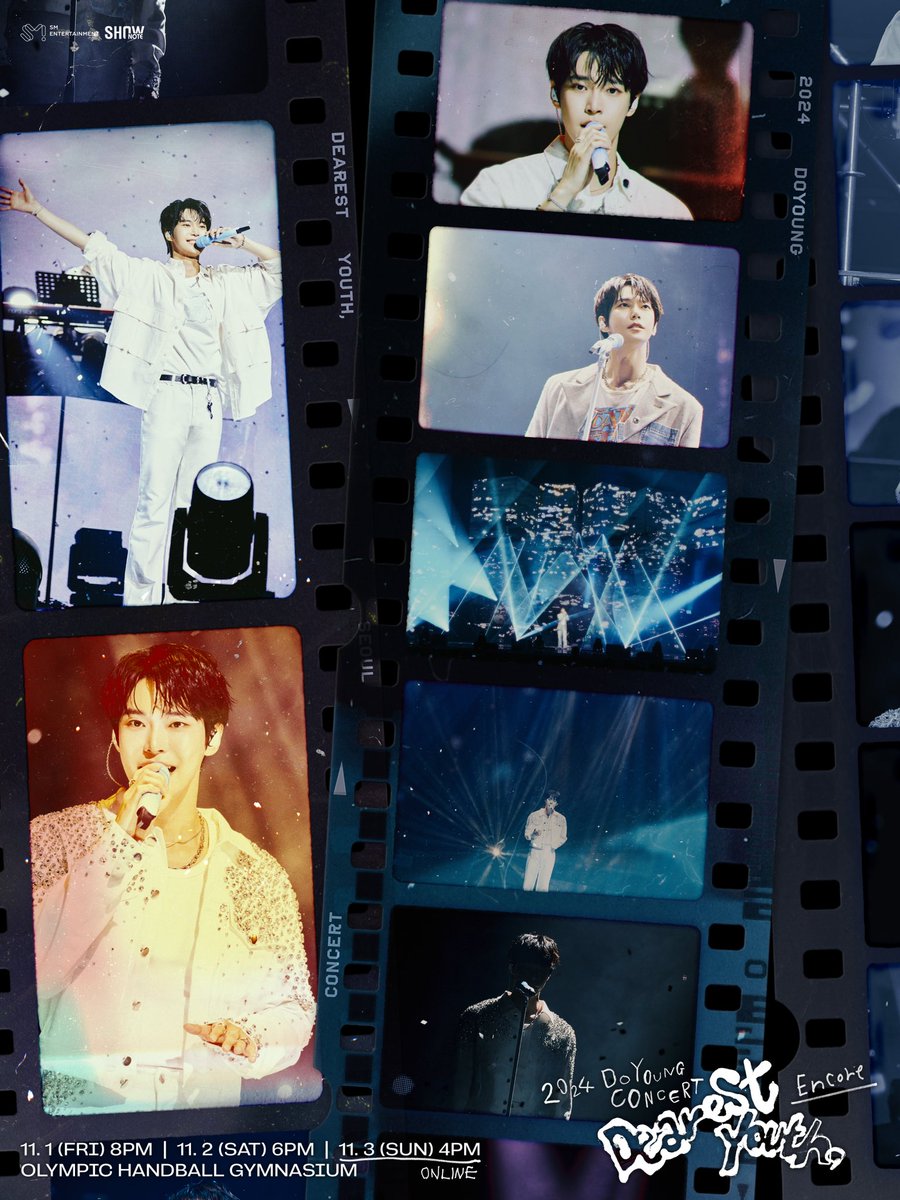 2024 DOYOUNG CONCERT [ Dearest Youth, ]

〖 Olympic Handball Gymnasium 〗
➫2024.11.01(FRI) 8PM(KST)
➫2024.11.02(SAT) 6PM(KST)
➫2024.11.03(SUN) 4PM(KST)

#DOYOUNG #도영 #Dearest_Youth
#DOYOUNG_Dearest_Youth
#NCT #NCT127