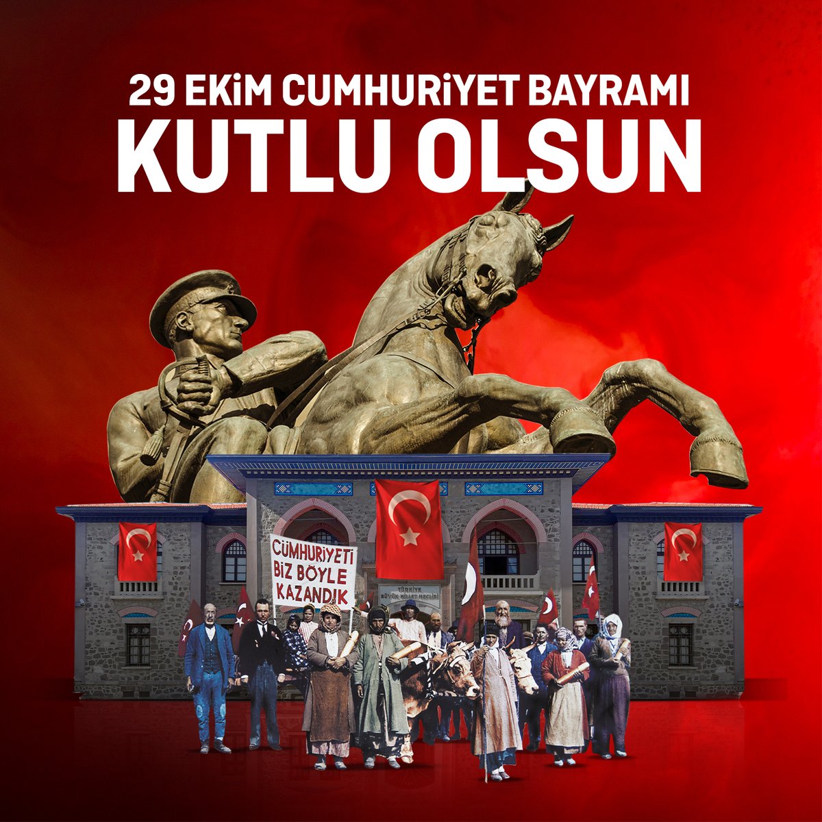 Ulu Önder Mustafa Kemal Atatürk’ün armağanı Cumhuriyetimizin 101. yılı kutlu olsun! 🇹🇷🇹🇷🇹🇷

#CumhuriyetBayramı