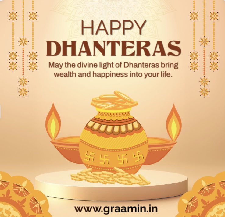 Graaamin's tweet photo. Wishing everyone good health, happiness and prosperity on the auspicious occasion of #Dhanteras2024 https://t.co/hqKyZEFVE7