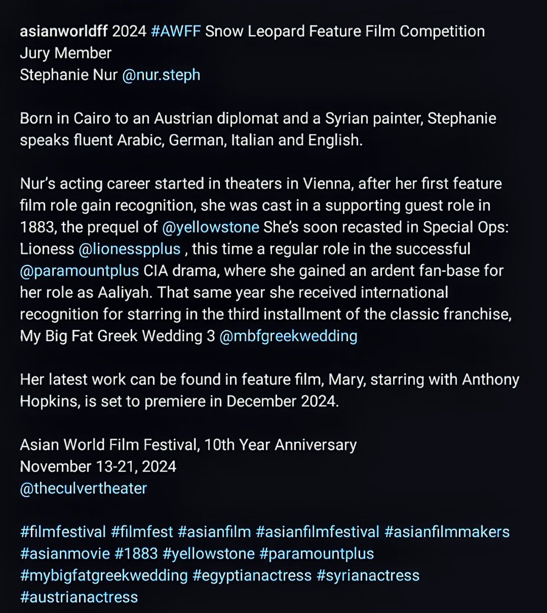 forstephanienur's tweet photo. Stephanie Nur will be a Film Jury Member at @asianworldff 2024 ✨👏🏻 #stephanienur https://t.co/M1Uze6bgiZ