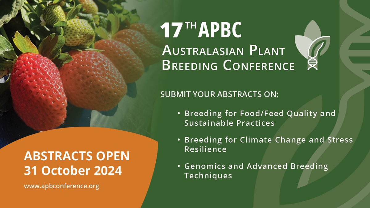 🌱📢 Abstract submissions for APBC 2025 open on 31 October 2024
Get ready to submit your research on:
Breeding for Food/Feed Quality &amp; Sustainable Practices
Breeding for Climate Change &amp; Stress Resilience
Genomics &amp; Advanced Breeding Techniques
👉🏼 apbconference.org