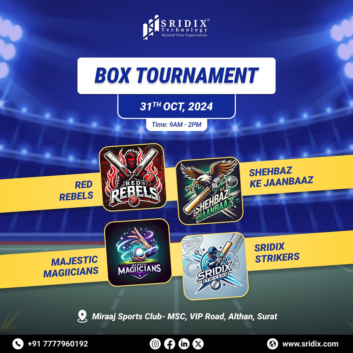 SridixTech's tweet photo. 🏏✨ Diwali Office Box Cricket Tournament Alert! ✨🏏 

This Diwali, we took our festive spirits to the next level with an exciting Office Box Cricket Tournament that brought everyone together for some action, laughs, and unforgettable memories! 🎉🏆 

#Sridix #BoxCricket https://t.co/4yhT9b6Xhk