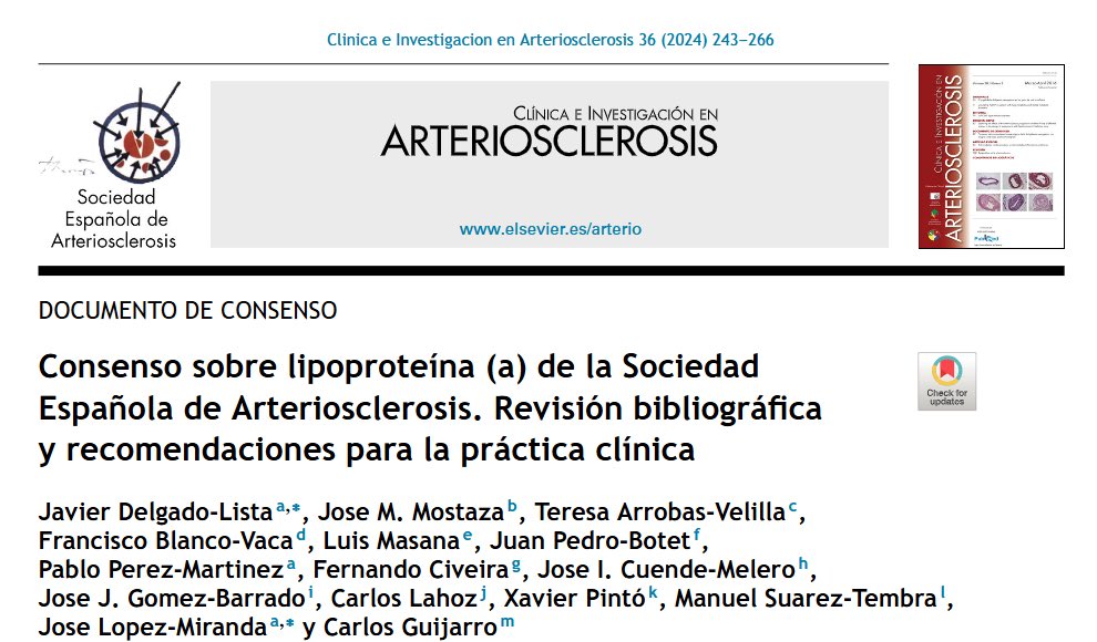 FJGomezDelgado (@gomezdelgadofj) on Twitter photo ▶️ Si quieres conocer más de #Lpa y cómo realizar el abordaje en pacientes con niveles plasmáticos elevados os animamos a consultar este consenso de la <a href="/sea_es/">Arterias Sanas</a> ➡️ elsevier.es/es-revista-cli…
📣 También estamos divulgando en redes con el hashtag #LpaInsight, síguelo y únete ⛓️ ▶️ Si quieres conocer más de #Lpa y cómo realizar el abordaje en pacientes con niveles plasmáticos elevados os animamos a consultar este consenso de la <a href="/sea_es/">Arterias Sanas</a> ➡️ elsevier.es/es-revista-cli…
📣 También estamos divulgando en redes con el hashtag #LpaInsight, síguelo y únete ⛓️