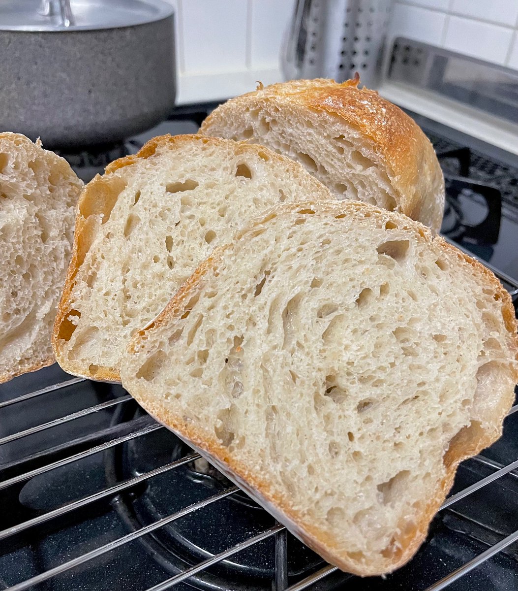 ライ麦カンパーニュを型焼きにしてみました。ジューシーでもっちり🥖手のひらサイズで可愛いです。