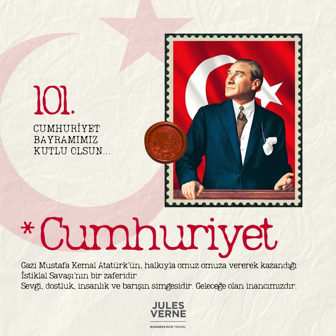 Cumhuriyet, geçmişimizden aldığımız güçle geleceğe umutla bakmamızı sağlayan en büyük mirasımızdır.
Atatürk'ün emanetine sahip çıkmak hepimizin görevi. 
101. yılımız kutlu olsun! 

#29Ekim #CumhuriyetBayramı #Cumhuriyet #Atatürk