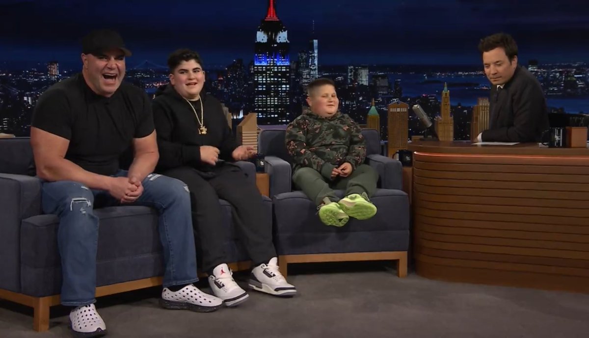 AJ, Big Justice and The Rizzler on The Tonight Show with Jimmy Fallon.