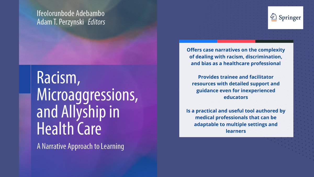 NEW Book! Racism, Microaggressions, and Allyship in Health Care provides a complete teaching companion that an organization can use to educate on the hard topics of racism, antiracism, microaggressions, bias and allyships bit.ly/4fhKjy4