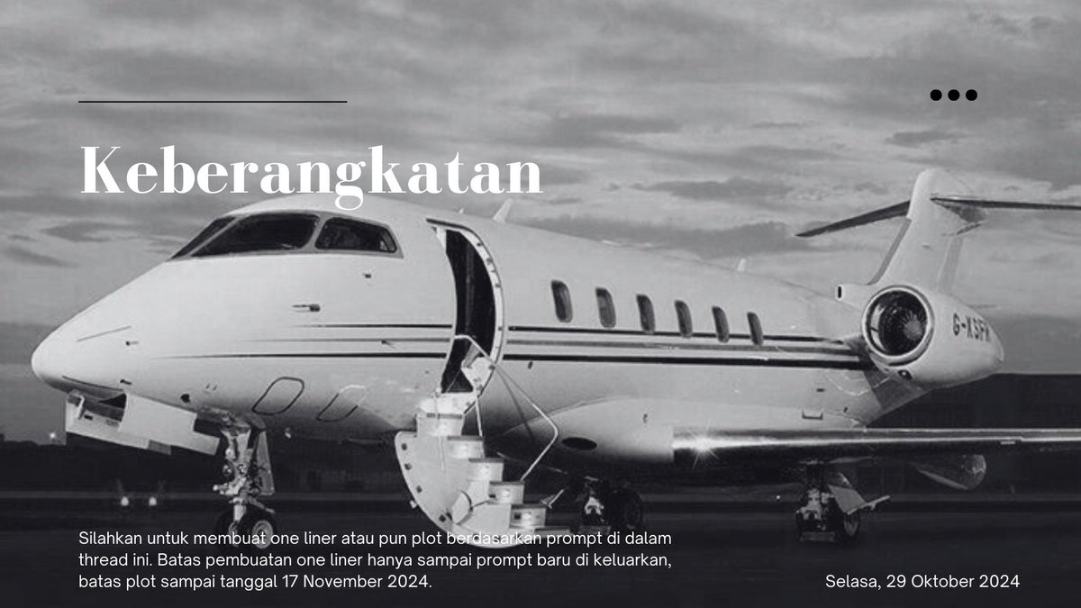 ㅤ 

𝗗𝗔𝗬 𝗢𝗡𝗘 𝗔𝗚𝗘𝗡𝗗𝗔
  “Keberangkatan”

ㅤㅤ