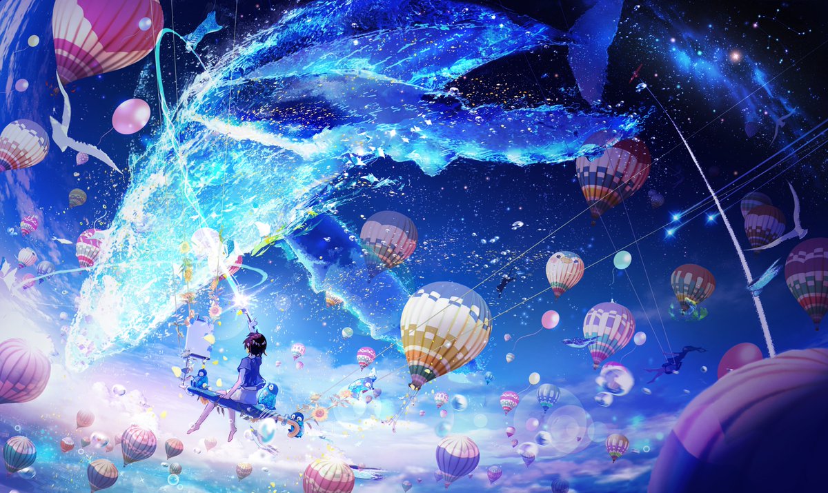 初音ミク 「胡桃のあ様 イラストレーターのまころんと申します!四季の空を描くのが好きです ご」|まころん🐳のイラスト