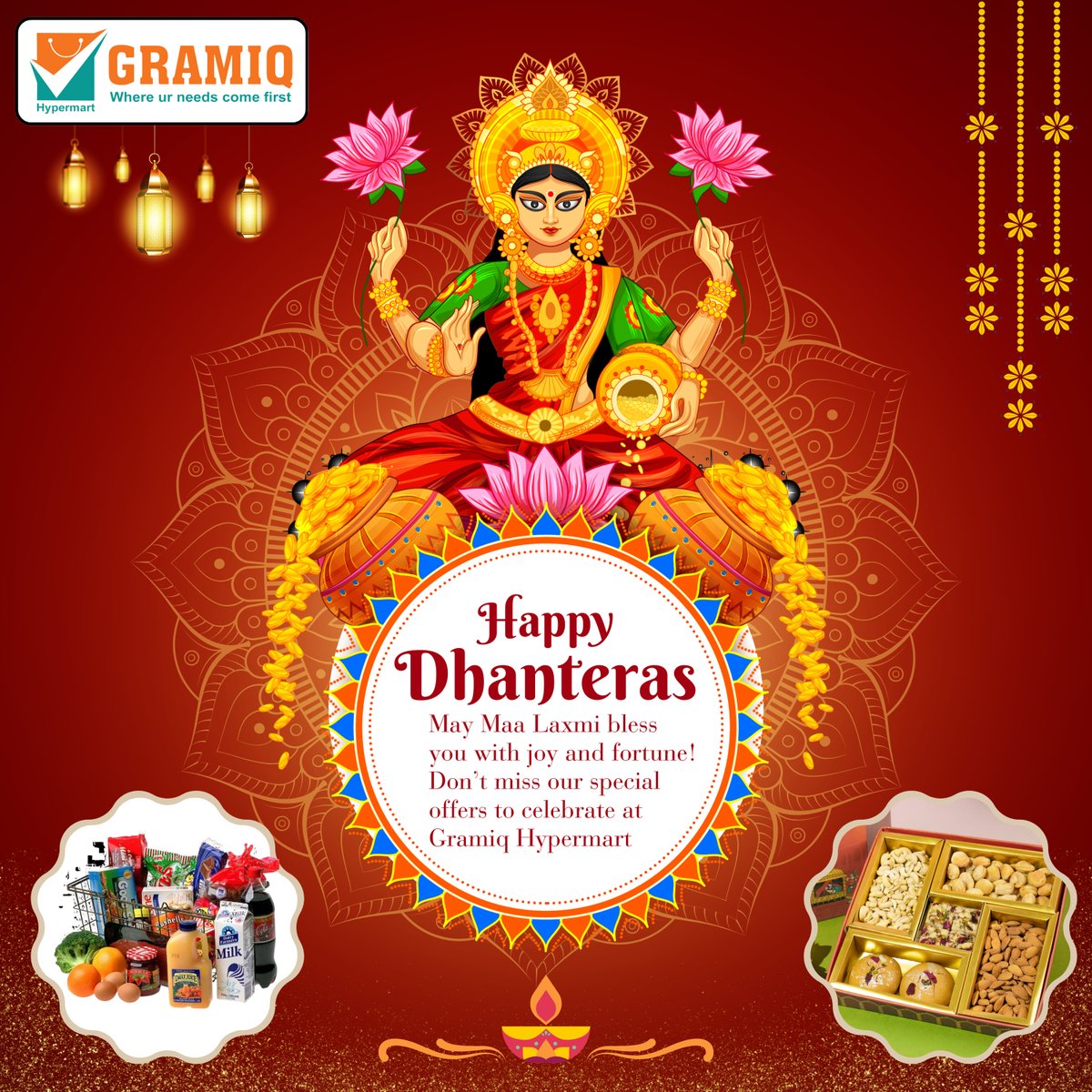 GramiqHypermart's tweet photo. Gramiq Hypermart wishes you a joyful and prosperous Dhanteras! May this festival bring you and your family health, wealth, and happiness. ✨🌼 #HappyDhanteras #GramiqHypermart #FestivalWishes #Dhanteras2024 #HealthAndProsperity #FestiveJoy #CelebrateWithGramiq https://t.co/nquGZlj3Rk