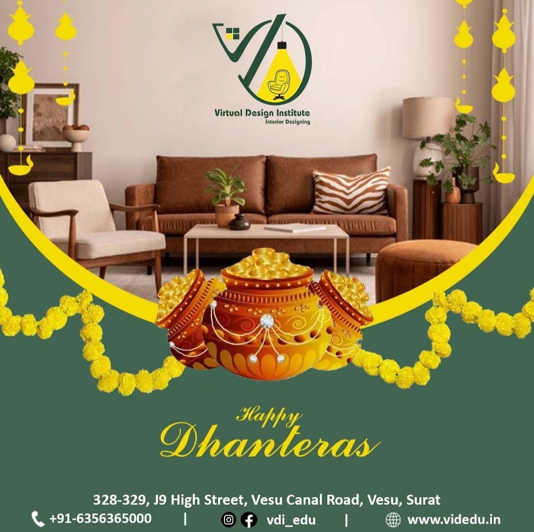 viod_edu's tweet photo. ✨ Happy Dhanteras from Virtual Design Institute! ✨

May this auspicious day bring abundance, prosperity, and endless inspiration to your life and spaces. Let's design a brighter future together! 🌟
Visit us at J9 High Street, Vesu Canal Road, Surat. 
#HappyDhanteras https://t.co/jCCb2d4DPm