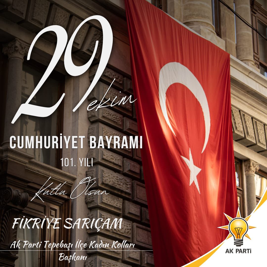 #29EkimCumhuriyetBayramı’mız Kutlu Olsun. 🇹🇷
Cumhuriyetimizin 101. yıl dönümüne erişmenin onurunu, sevincini ve mutluluğunu yaşıyoruz.

Gazi Mustafa Kemal başta olmak üzere İstiklal Mücadelemizin tüm kahramanlarını rahmetle anıyoruz.