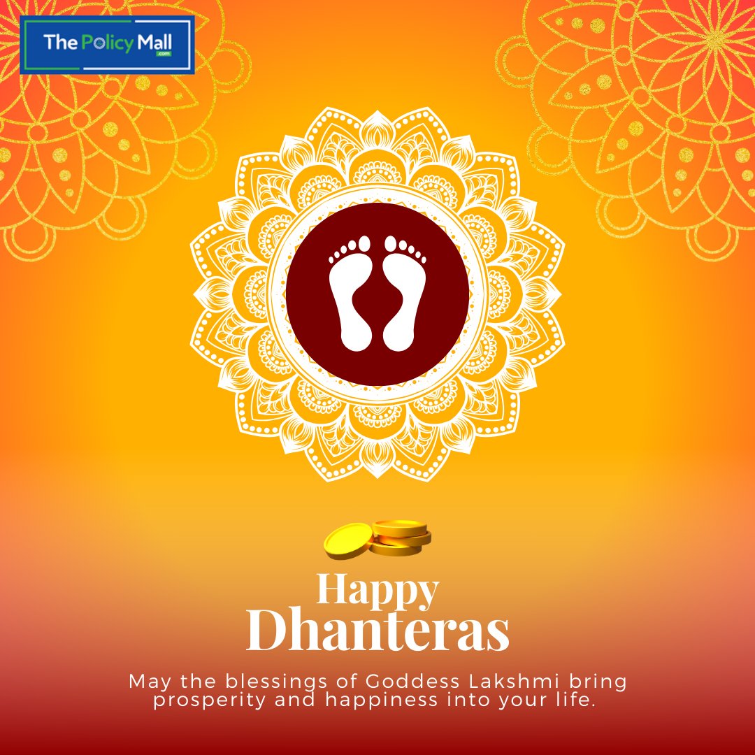 the_policymall's tweet photo. Wishing you a Dhanteras filled with wealth, prosperity, and happiness. May Goddess Lakshmi bless you with endless fortune and good health. Happy Dhanteras!

#Dhanteras #Dhanteras2024 #DhanterasWishes #DhanterasPuja #FestivalOfProsperity #FestiveSeason #FestiveVibes #celebration https://t.co/sniFfhU6qz