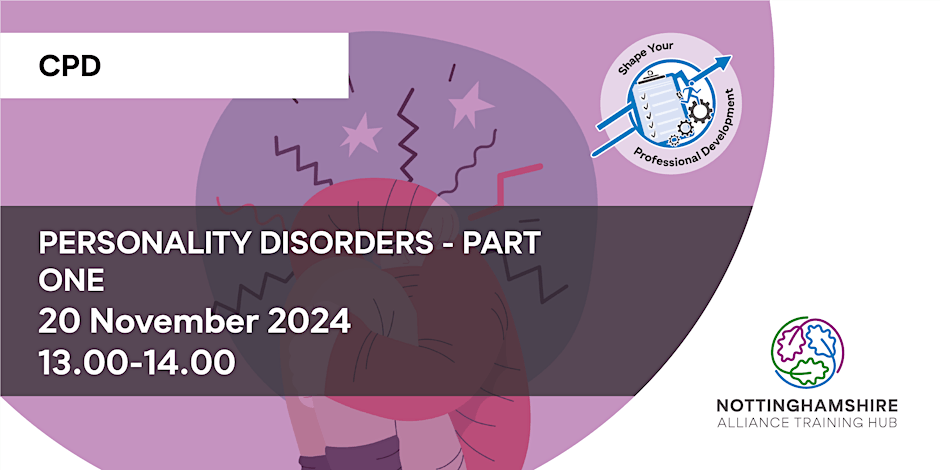 CPD - Personality Disorders - Part One
20 Nov (13.00-14.00) 

Join us for the first in a series of online lunchtime sessions designed to enhance #PrimaryCare clinicians’ understanding of #PersonalityDisorders and #ADHD.

Register for your FREE place at &gt; bit.ly/4eamlnr