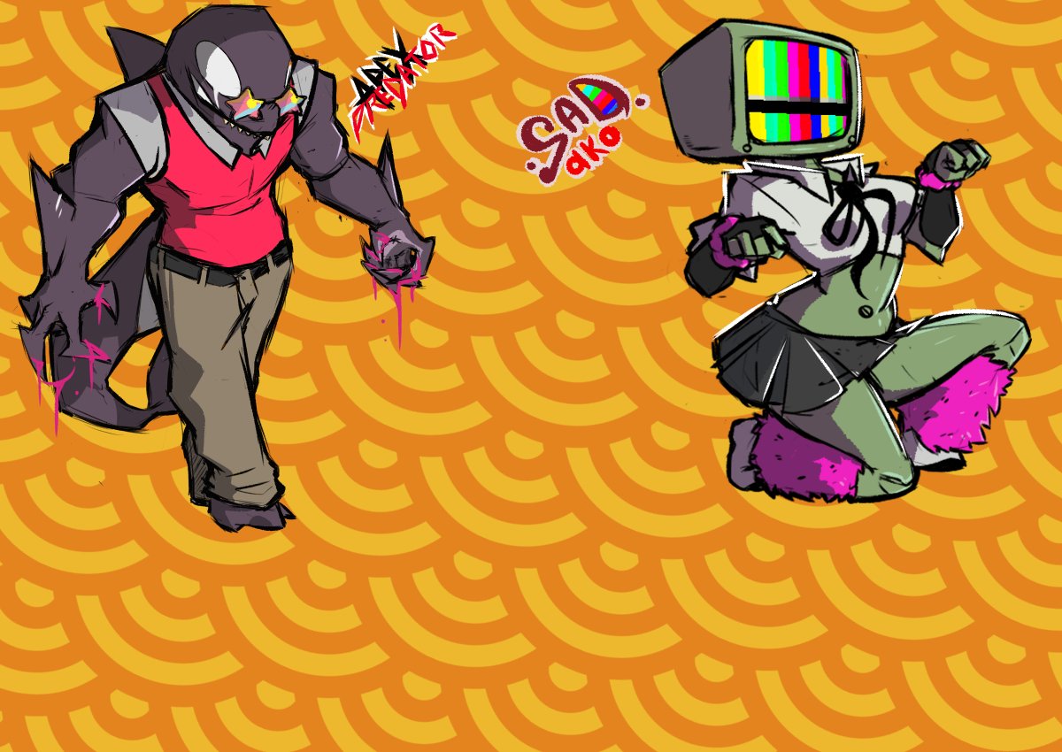 ogt_inc's tweet photo. el equipo no se decidió por cual diseño tomar para el próximo enemigo del juego
tiren paro 
❤️ Apex Predator
🔁 Sad ako

arte por: @NewPinkFresh
#indiegame #OC #digitalart https://t.co/0iRJVYKA9A