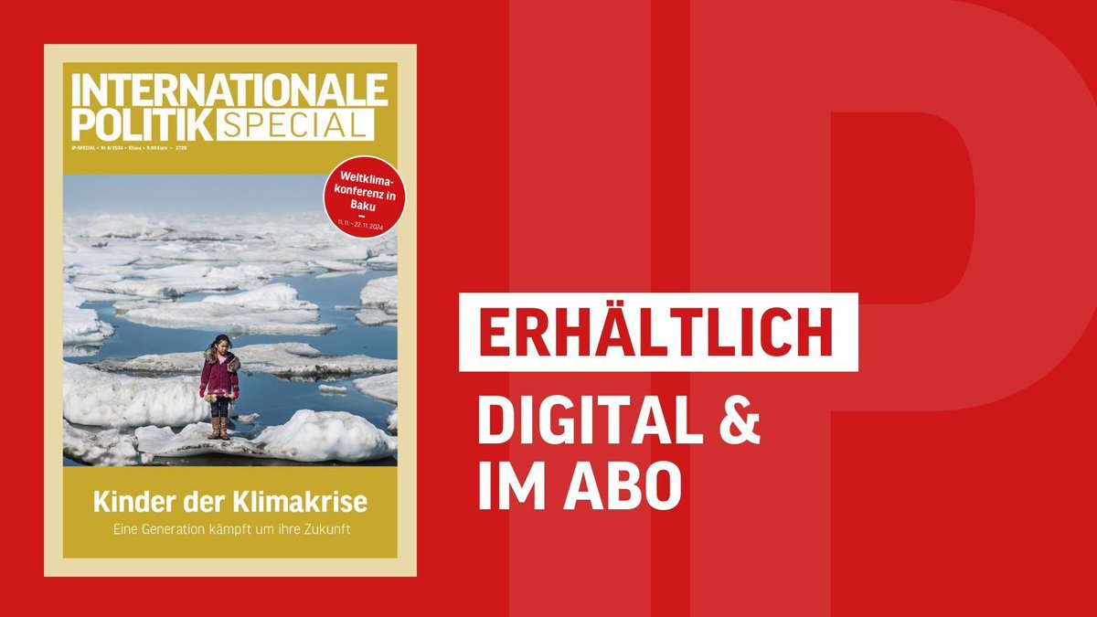Internationale Politik (@int_politik) on Twitter photo Nicht nur die neue IP zum #Indopazifik ist gestern erschienen – digital und im Abo gibt es nun auch das IP-Special „Kinder der Klimakrise“, das in Kooperation mit <a href="/UNICEFgermany/">UNICEF Deutschland</a> entstanden ist! 👉 internationalepolitik.de/de/kinder-der-…
Ausgewählte Themen & Autor:innen im 🧵 1/5 Nicht nur die neue IP zum #Indopazifik ist gestern erschienen – digital und im Abo gibt es nun auch das IP-Special „Kinder der Klimakrise“, das in Kooperation mit <a href="/UNICEFgermany/">UNICEF Deutschland</a> entstanden ist! 👉 internationalepolitik.de/de/kinder-der-…
Ausgewählte Themen & Autor:innen im 🧵 1/5