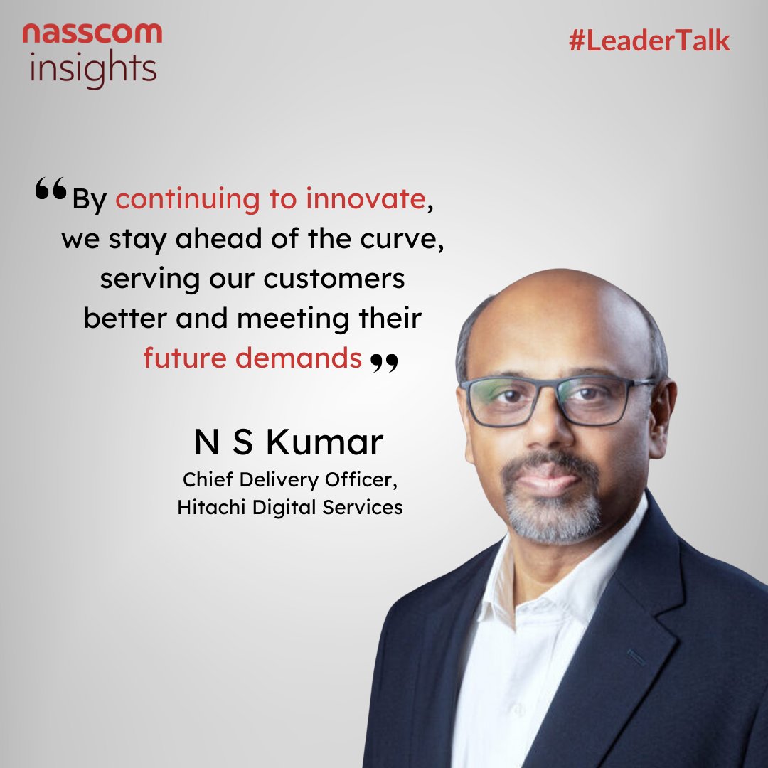 NasscomR's tweet photo. #LeaderTalk
"By continuing to innovate, we stay ahead of the curve, serving our customers better and meeting their future demands."
In this conversation, N S Kumar, Chief Delivery Officer, Hitachi Digital Services (@hitachids) shares insights on how enterprises are leveraging advanced technologies such as AI and Industry 4.0 to meet evolving customer needs.
Click to read 👉 https://t.co/HKLmYf4uTd
@sangeetagupta29 @achyutaghosh @nimmi0730 @KhyatiKapoor17 @nasscom_member_
#TechBlogs #TechLeaders #Innovation #AI