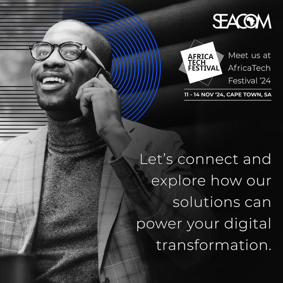 Transform your business with SEACOM at Africa Tech Festival 2024. 

Meet our team to learn how we’re helping businesses across Africa thrive with digital solutions that deliver real-world impact. Reach out today: digitalservices@seacom.com 

#AfricaTechFest #ConnectWithSEACOM