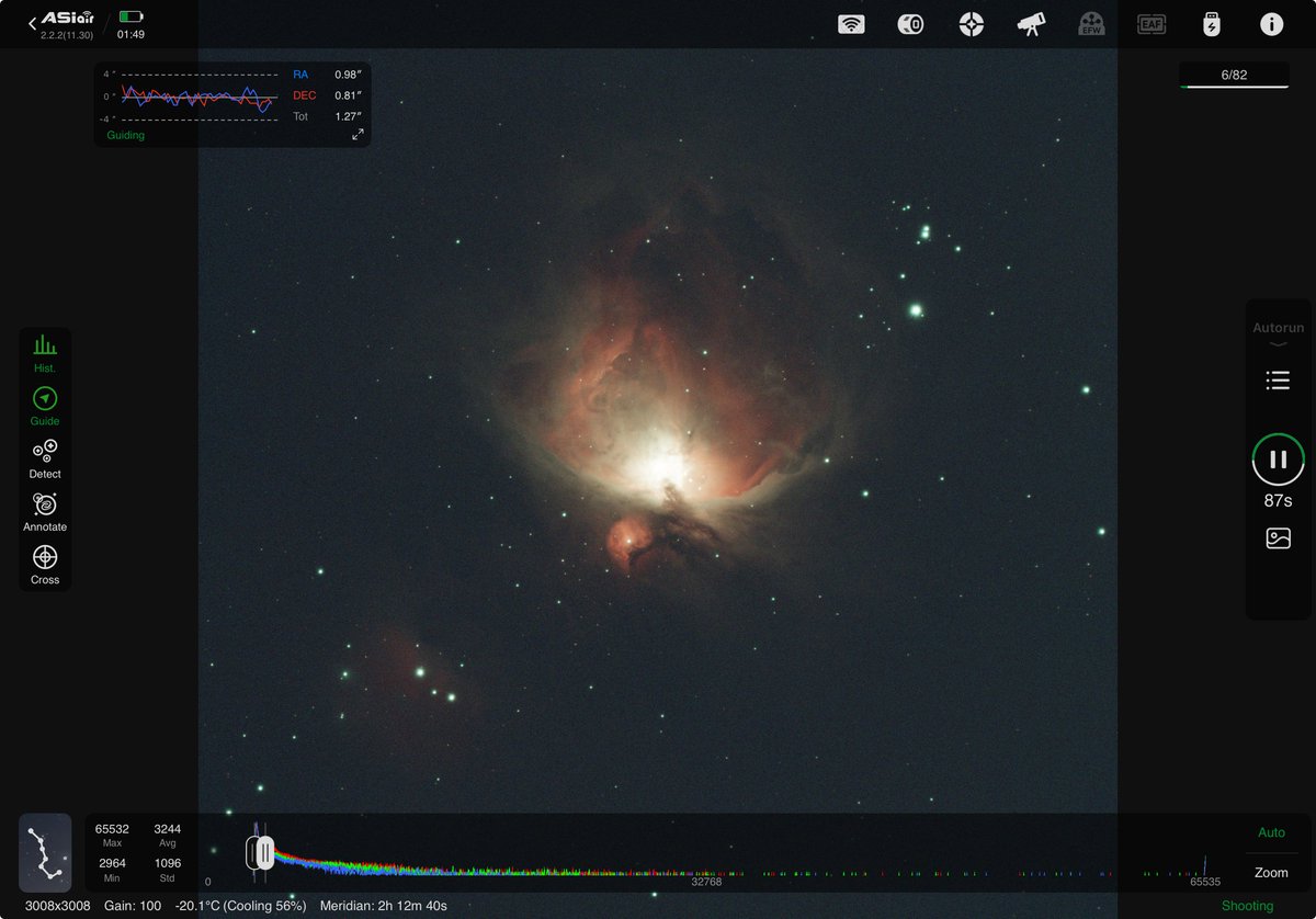 yasarix's tweet photo. This is the first time I'm imaging the Orion Nebula. One of the most beautiful celestial objects in winter skies: https://t.co/bJGAO6ur8x