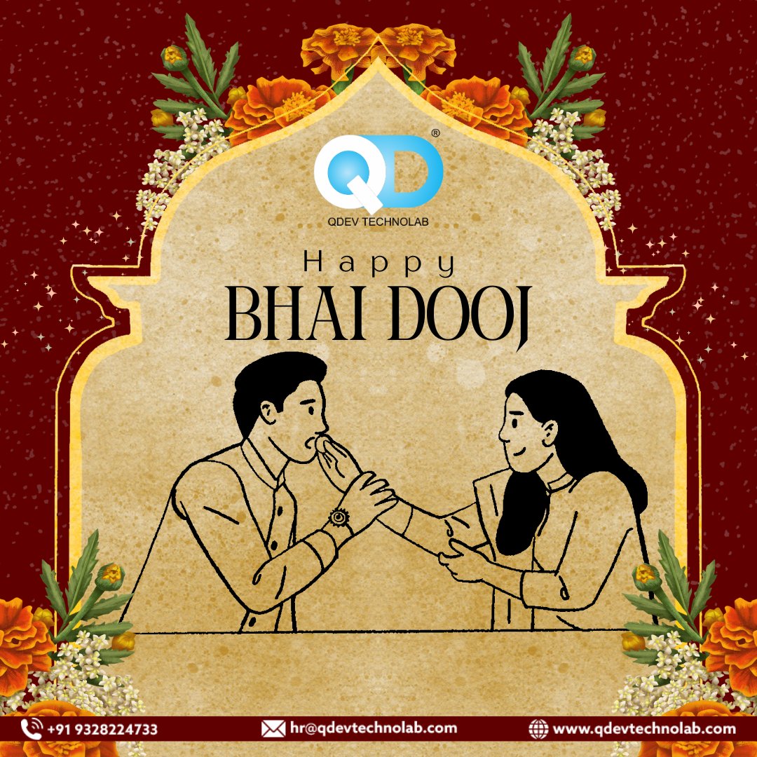 QdevTechnolab's tweet image. ✨ Happy Bhai Dooj! ✨
On this special day, we celebrate the bond between brothers and sisters, built on love, trust, and support. May this Bhai Dooj bring joy, prosperity, and strength to every sibling relationship. 💖🌟
#QDev #QDevTechnolab
#HappyBhaiDooj #SiblingLove