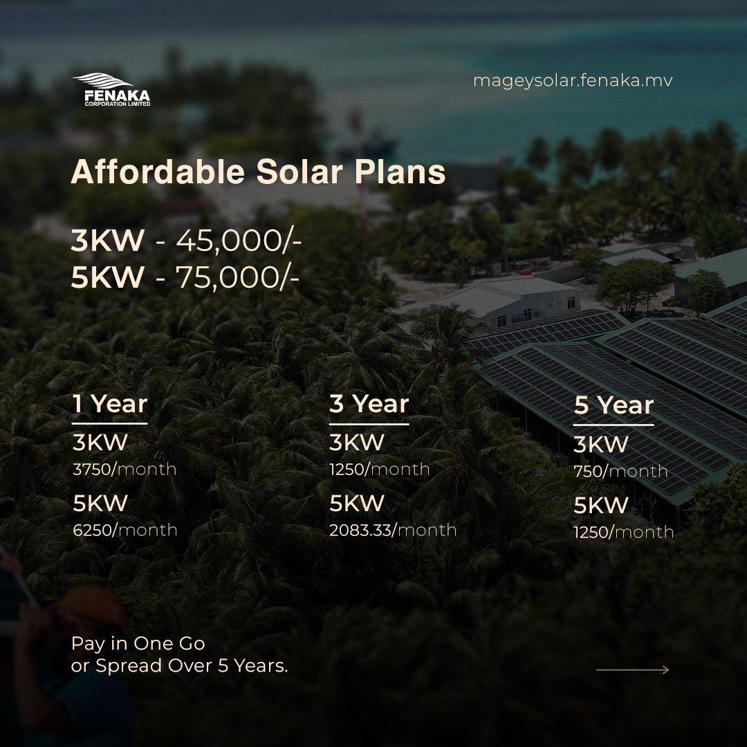 TeamFenaka's tweet photo. Fenaka, in partnership with the Ministry of Climate Change, Environment and Energy is excited to introduce the Magey Solar Programme — Apply Now, Scan the QR code or Visit https://t.co/XjvXS9mbLR
#TeamFenaka https://t.co/iiqfmwvUAb