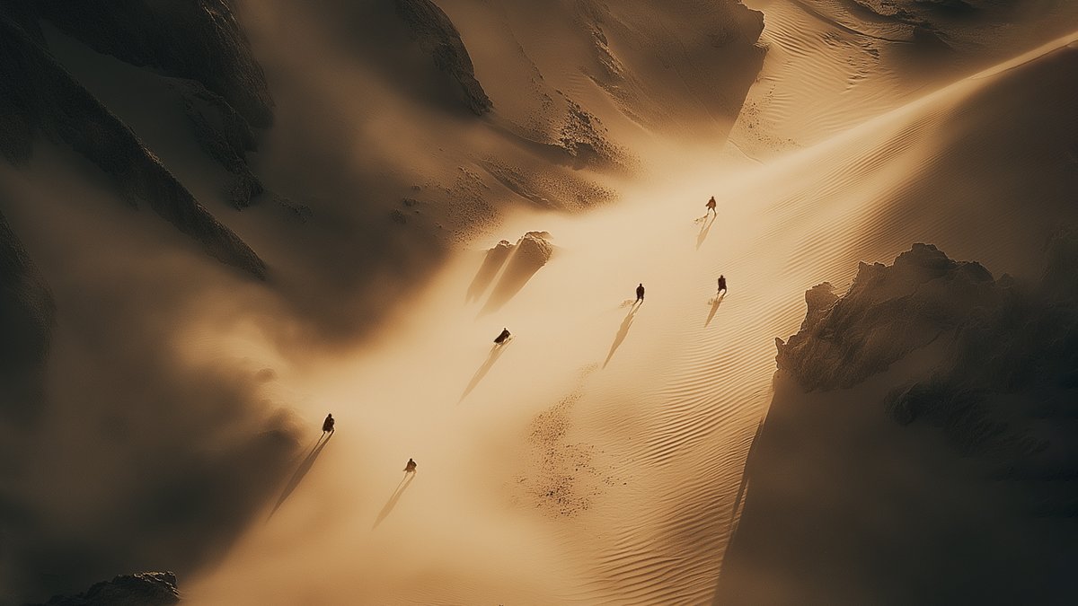 polyjimbo's tweet photo. Each grain of sand carries a story...
The  travelers is searching for something of their own, yet they are all united only by the Dune. https://t.co/RsmkYwxxMZ