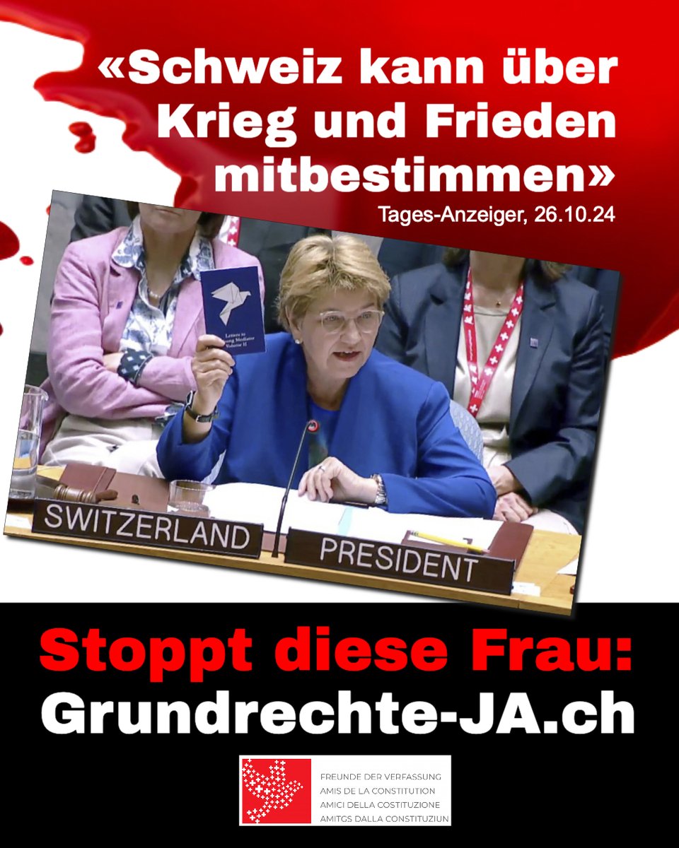 Fd_Verfassung's tweet photo. Belehrend, befangen, inkompetent: #ViolaAmherd zerstört unsere Neutralität und verhindert so Frieden! Wir müssen die «gefährlichste Frau der Schweiz» stoppen – unterschreibt die Volksinitiative: https://t.co/O2fKNEEr2i. #FriedenJETZT #Grundrechte #Verfassungsfreunde #Freiheit https://t.co/7b7pzih2sd