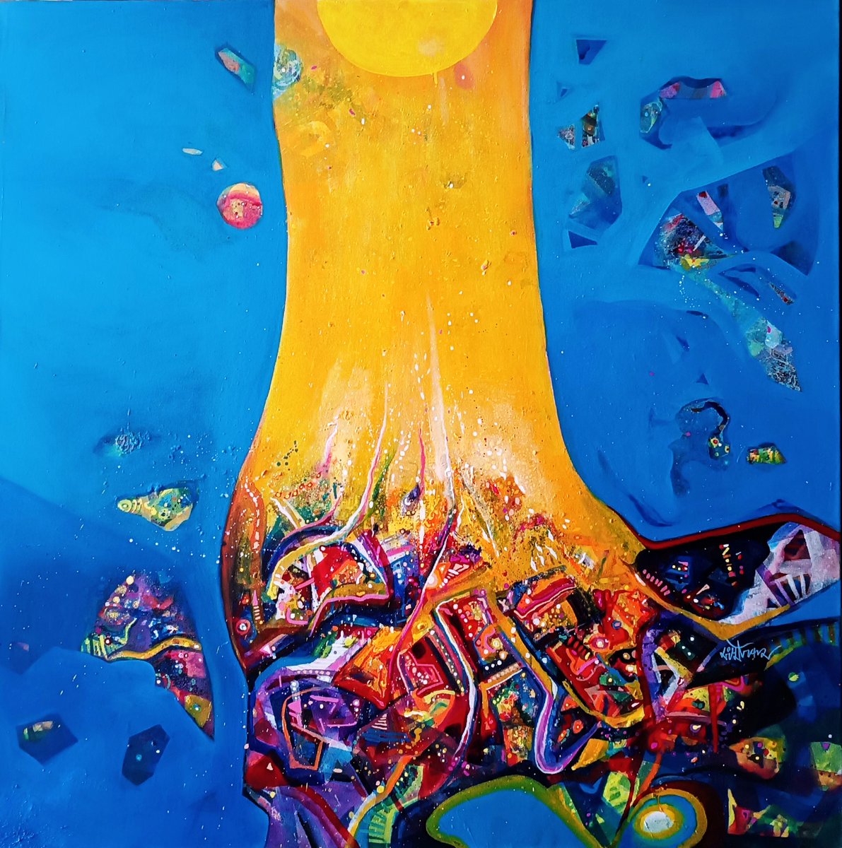 sanjaypunekar's tweet photo. Painting about morning glory &amp; inner light, my dreams aSave nature ! Save nature.
Original artwork created by sanjay punekar
Painting acrylic color on canvas rolled
Size painting: width:115cm x Height: 115cm https://t.co/veDdrcAXpN