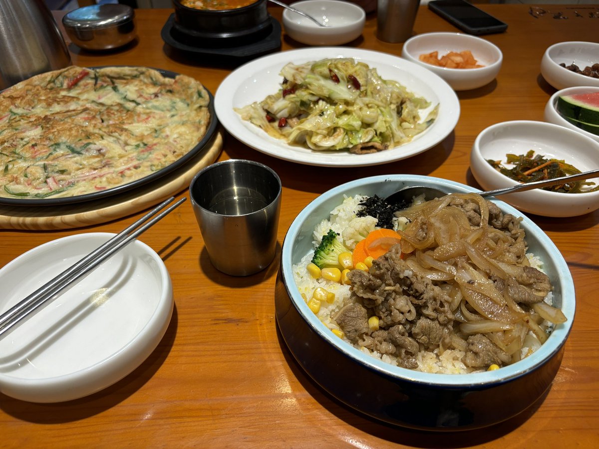 大学近くの中国風韓国料理屋、二人とも午後からの授業がなかったので、のんびり大連の昼食！