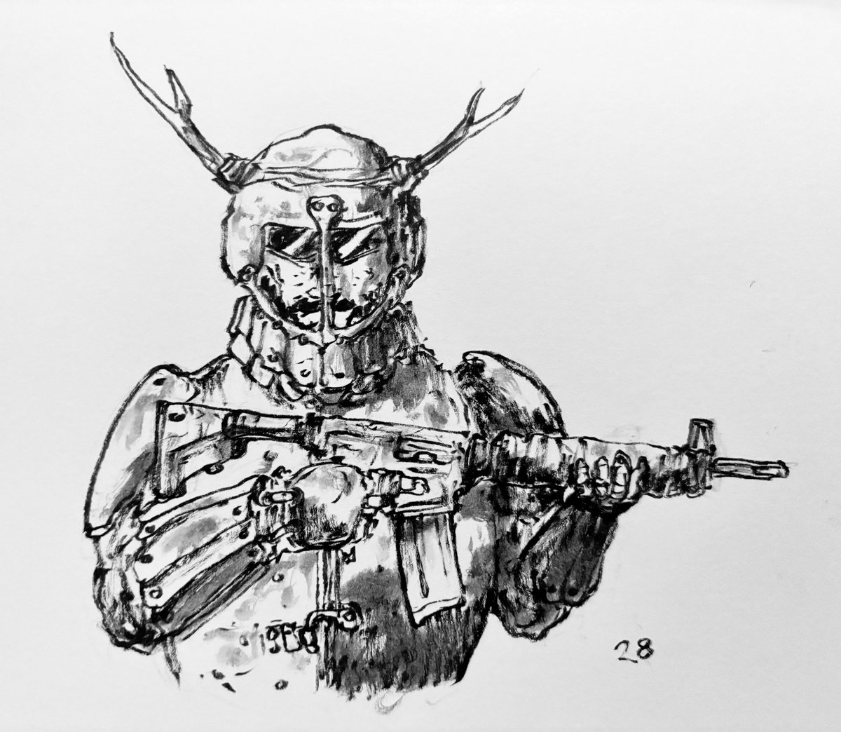 johnmustache's tweet image. #inktober2024 
28
JUMBO
What were you and Jumbo talking about?
Don’t let him hear you calling him that.
Why? That’s what the other Sheepdogs call him.
You’re not a Sheepdog. That’s Alphas right hand man, his enforcer. Only other guy in Salvation with a Relic rifle.