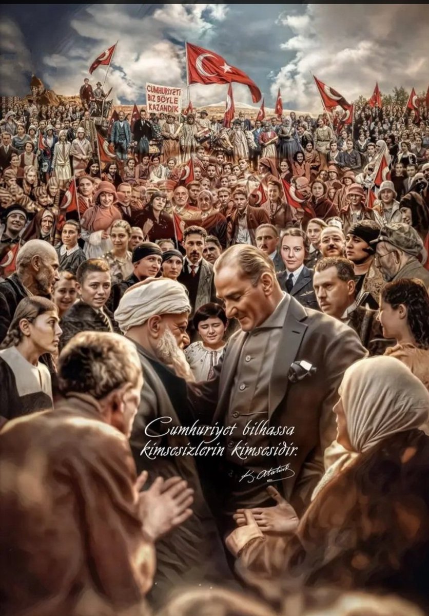 SabanEmce's tweet photo. Atatürk Cumhuriyeti; kulluktan, eşit ve özgür birey olmaya geçiştir.

#Cumhuriyetin101Yılı https://t.co/zxEI0rmrhE