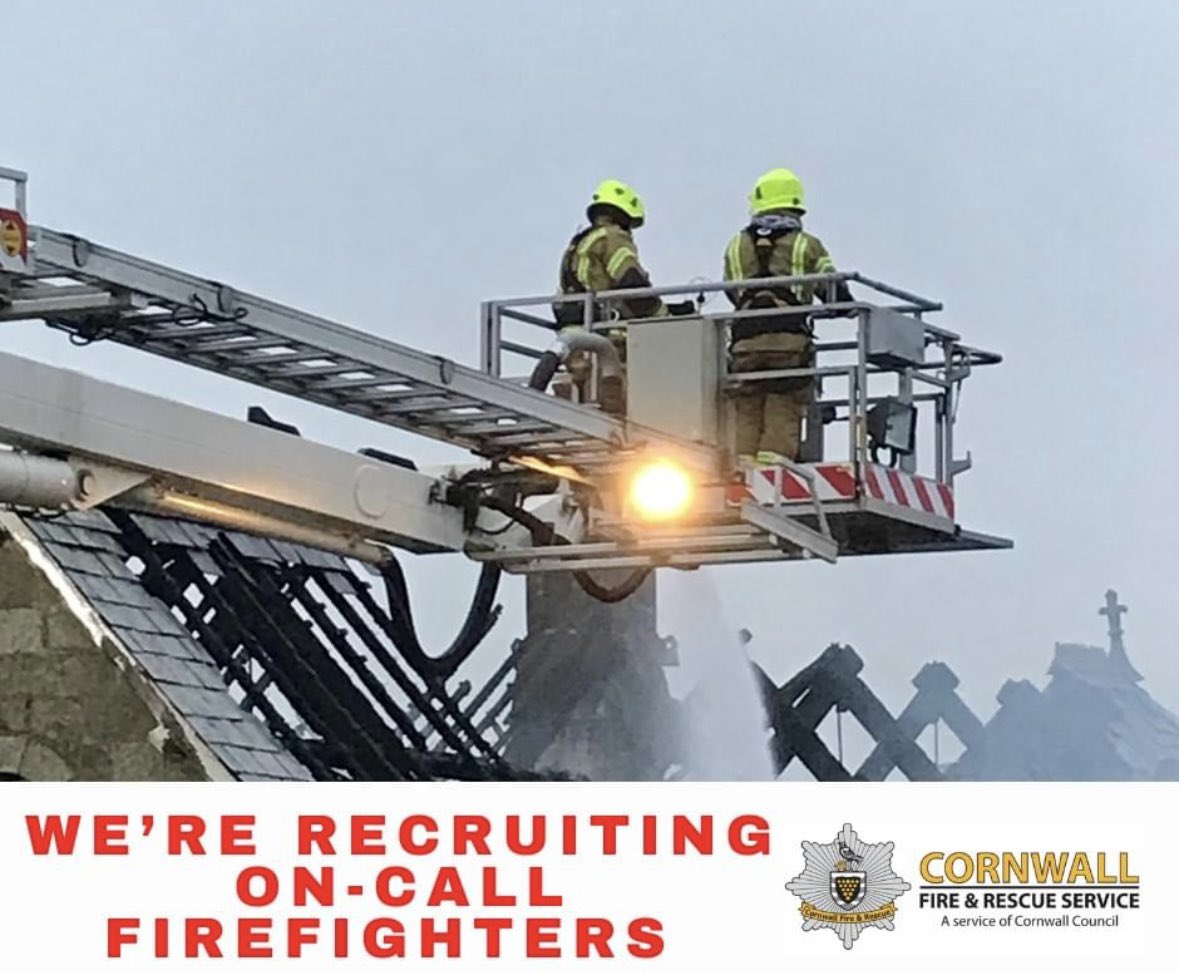 On-call firefighter recruitment opens today! 

A new career that can run alongside your current role. 

A chance to support your community. For more information visit: 

cornwall.gov.uk/oncallfirefigh…
