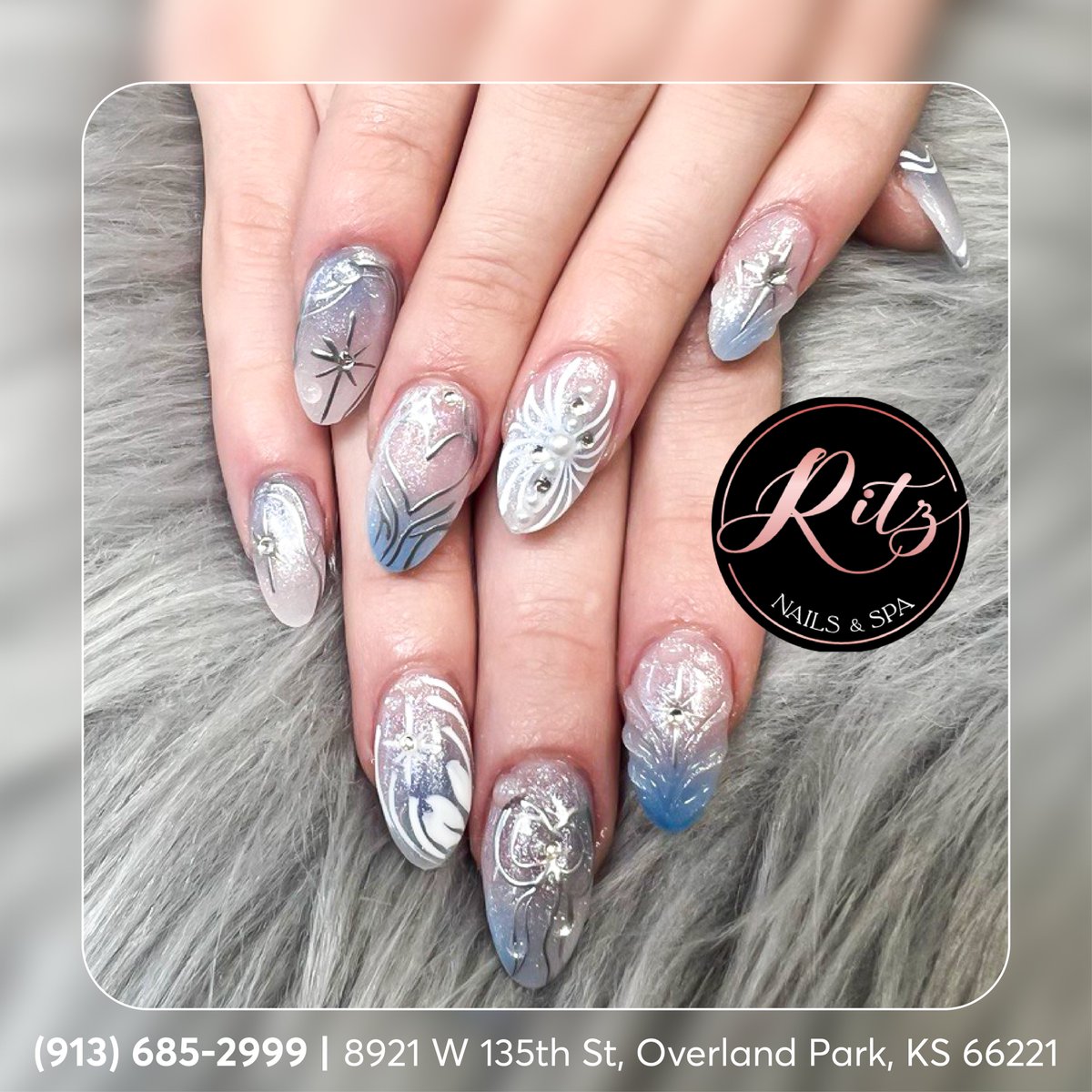 NailsRitz's tweet photo. 𝐑𝐢𝐭𝐳 𝐍𝐚𝐢𝐥𝐬
📷 8921 W 135th St, Overland Park, KS 66221
📷 (913) 685 - 2999
s📷 https://ritznails.u
#overlandparkks #chiefskingdom #kansascity #downtownop #nails #nailart #nailsofinstagram #pedicure #manicure #naildesign #nailsalon #nailsalonnearme #beautysalon https://t.co/JMunmvFrpN