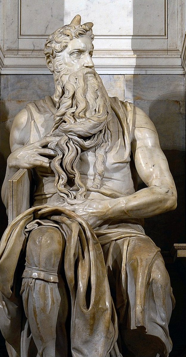 RonnieBiggsBTC's tweet photo. Antichrist named Moses. It's not even a hidden thing. Even the horns on the head https://t.co/2syixFjVC1