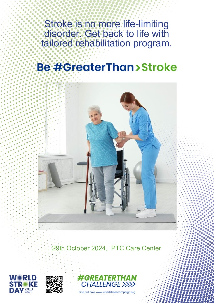 Palmtree Comprehensive Care Center (@ptccarecenter) on Twitter photo Stroke is no more a life-limiting disorder. Get back to life with tailored rehabilitation program <a href="/PTCCareCenter/">Palmtree Comprehensive Care Center</a> #GreaterThanStroke #WorldStrokeDay2024 #rehabilitation #physiotherapy #comprehensivecare #health #stayactive Stroke is no more a life-limiting disorder. Get back to life with tailored rehabilitation program <a href="/PTCCareCenter/">Palmtree Comprehensive Care Center</a> #GreaterThanStroke #WorldStrokeDay2024 #rehabilitation #physiotherapy #comprehensivecare #health #stayactive