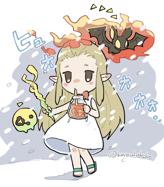 知恵のかりもの。姫は冬山でスムージーすすりながらキースに頭燃やされてるところです。パジャマを着替えた方がいい。 