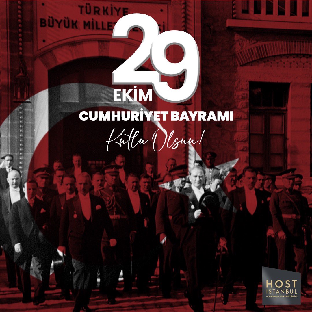 29 Ekim Cumhuriyet Bayramımız Kutlu Olsun! 🇹🇷 Atatürk'ün önderliğinde kurulan Cumhuriyetimizin 101. yılını gururla kutluyoruz. Aydınlık yarınlara olan inancımızla, birlik ve beraberliğimizin gücünü her daim hissediyoruz.